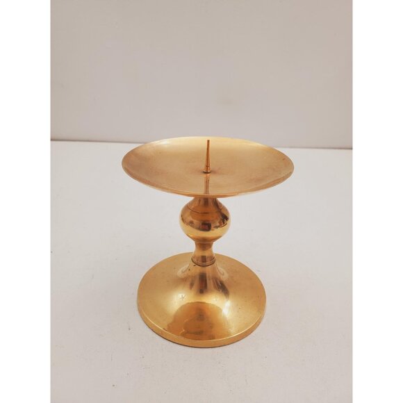 Vintage solid Brass candle holder. Candle Holder with Spike for pillar candle - Picture 6 of 9